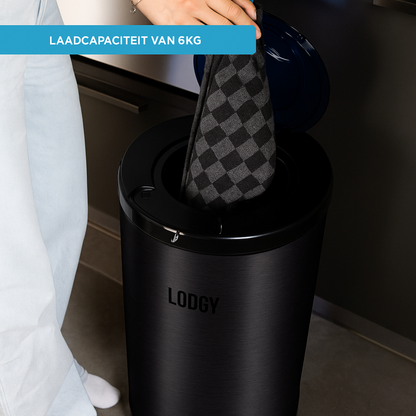Lodgy zwarte wascentrifuge 6 kg in de wasruimte